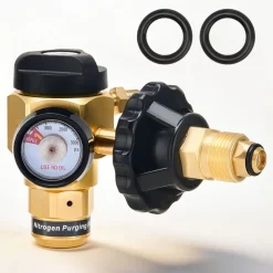 VEVOR Nitrogen Purging Regulator, Nitrogen Purge Control Valve with 650PSI Test Pressure, 4-Position Flow Control (TST/PRG/BRZ/OFF) for Brazing, Pipeline Purging, Leak Checking & Pressure Testing