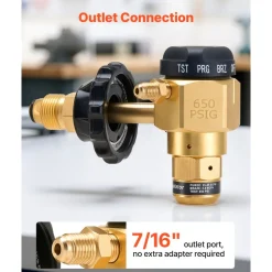 VEVOR Nitrogen Purging Regulator, Nitrogen Purge Control Valve with 650PSI Test Pressure, 4-Position Flow Control (TST/PRG/BRZ/OFF) for Brazing, Pipeline Purging, Leak Checking & Pressure Testing
