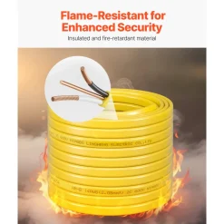 VEVOR NM-B Wire, 14AWG/2C Non-Mettalic Residential Indoor Electrical Wire with Ground, PVC Sheathed High-Purity Copper Core Cable, for Outlets, Switches, Other Loads & Lighting Wiring Projects(50 ft)