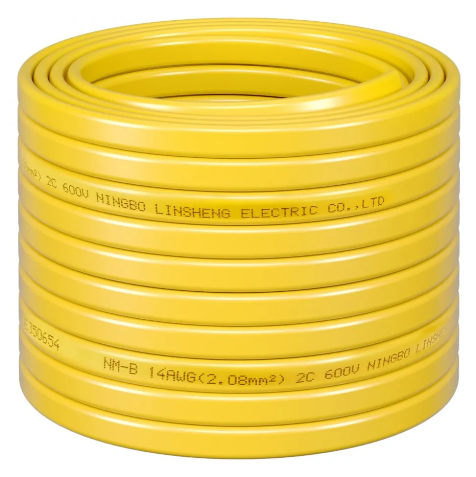 VEVOR NM-B Wire, 14AWG/2C Non-Mettalic Residential Indoor Electrical Wire with Ground, PVC Sheathed High-Purity Copper Core Cable, for Outlets, Switches, Other Loads & Lighting Wiring Projects(50 ft)