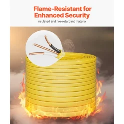 VEVOR NM-B Wire, 12AWG/2C Non-Mettalic Residential Indoor Electrical Wire with Ground, PVC Sheathed High-Purity Copper Core Cable, for Outlets, Switches, Other Loads & Lighting Wiring Project(100 ft)