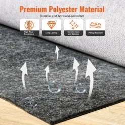 VEVOR Non-Slip Resistant Rug Pad, Protective Cushioning Carpet Pad, 2'x8' (7.875' Actual), 1/4