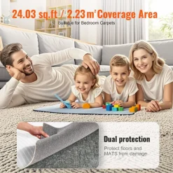 VEVOR Non-Slip Resistant Rug Pad, Protective Cushioning Carpet Pad, 2'x8' (7.875' Actual), 1/4