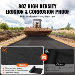VEVOR Non Woven Geotextile Fabric Under Gravel, 4x100FT 8OZ Driveway Fabric Landscape Fabric, Heavy Duty Weed Barrier Fabric, Ground Cover Weed Control Fabric, French Drains Drainage Fabric, Black