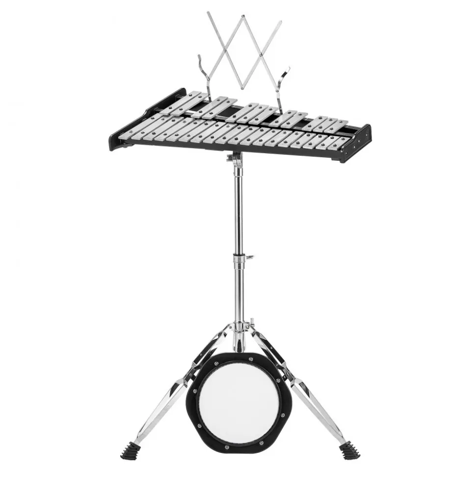 VEVOR 30 Note Glockenspiel Xylophone Bell Kit, Professional Percussion Instrument Set with Mallets, Drum Sticks, Music Stand, 8" Practice Pad, Adjustable Stand and Carrying Bag for Students & Adults
