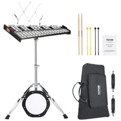 VEVOR 30 Note Glockenspiel Xylophone Bell Kit, Professional Percussion Instrument Set with Mallets, Drum Sticks, Music Stand, 8
