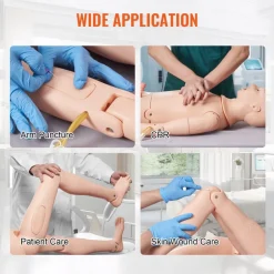 VEVOR Nursing Training Manikin, Male/Female Life Size Demonstration Human Manikin for Nursing Training, Multifunctional Education Teaching Model, PVC Anatomical Mannequin Body Care Simulator Model