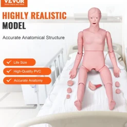 VEVOR Nursing Training Manikin, Female Life Size Demonstration Human Manikin for Nursing Training, Multifunctional Education Teaching Model Supplies, PVC Anatomical Mannequin Body Care Simulator Model