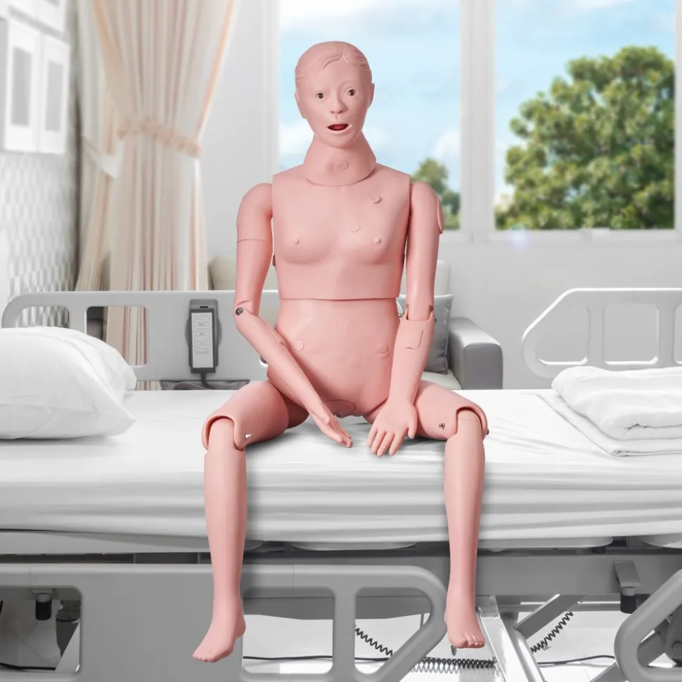 VEVOR Nursing Training Manikin, Female Life Size Demonstration Human Manikin for Nursing Training, Multifunctional Education Teaching Model Supplies, PVC Anatomical Mannequin Body Care Simulator Model