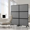 VEVOR Office Divider, 2 Panel Office Partition, Freestanding Office Divider Wall Partition & Privacy Divider Reduce Noise and Room Separation, Dark Grey