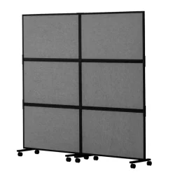VEVOR Office Divider, 2 Panel Office Partition, Freestanding Office Divider Wall Partition & Privacy Divider Reduce Noise and Room Separation, Dark Grey