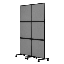 VEVOR Office Divider, 2 Panel Office Partition, Freestanding Office Divider Wall Partition & Privacy Divider Reduce Noise and Room Separation, Dark Grey