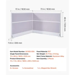 VEVOR Office Divider Privacy Partitions, 2-Pack, 72
