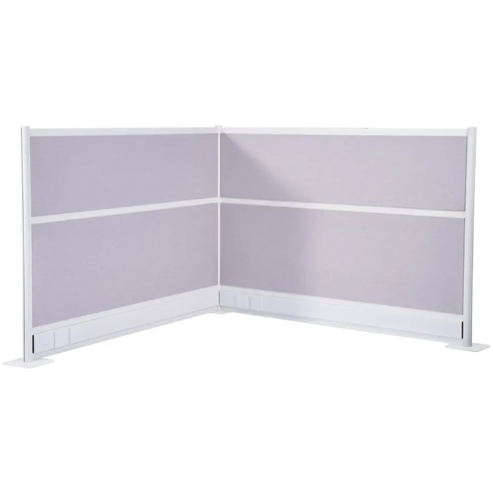 VEVOR Office Divider Privacy Partitions, 2-Pack, 72" x 48" Room Divider Walls, PET Workstation Cubicle Partition with Outlet Covers, Freestanding Privacy Panels for Office Library School