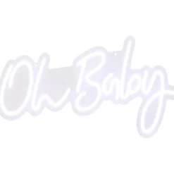 VEVOR Oh Baby Neon Sign for Wall Decor, with Remote Control and Dimmable Switch for Baby Shower decorations, Birthday Party, Wedding Decor, 23.5x12 inches (Warm White)