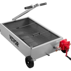 VEVOR Oil Drain Pan 15 Gallon Oil Drain Tank, 57L Low Profile Oil Drain Pan, Large Capacity Oil Change Pan, Foldable Hand, with Pump, Hose, Swivel Casters Wheels for Car, SUV, Trucks Oil Draining