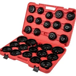VEVOR Oil Filter Socket Set, 30 Pcs Oil Filter Wrench Set, Sturdy Steel Oil Filter Socket, 3/8" Oil Filter Socket, Low Profile Oil Filter Socket Set For Easy Access, Oil Filter Wrench Cap Set with Ca