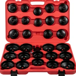 VEVOR Oil Filter Socket Set, 30 Pcs Oil Filter Wrench Set, Sturdy Steel Oil Filter Socket, 3/8