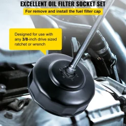 VEVOR Oil Filter Socket Set, 30 Pcs Oil Filter Wrench Set, Sturdy Steel Oil Filter Socket, 3/8