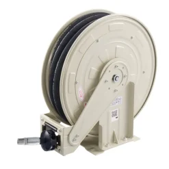 VEVOR Oil Hose Reel, 1/2 inch x 50 ft Retractable, Spring Driven Auto Swivel Rewind, Max 3625 PSI, Heavy-Duty Carbon Steel Construction with Steel Wire Braided Hose, for Engine / Gear / Hydraulic Oil