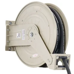 VEVOR Oil Hose Reel, 1/2 inch x 33 ft Retractable, Spring Driven Auto Swivel Rewind, Max 3625 PSI, Heavy-Duty Carbon Steel Construction with Steel Wire Braided Hose, for Engine / Gear / Hydraulic Oil