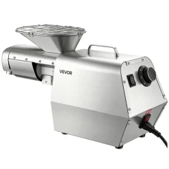 VEVOR Oil Press Machine, 11 LBS/H Capacity, 1250W Oil Extractor Machine, Automatic Electric Oil Maker for Home Commercial Use, 122℉–572℉ Hot & Cold Pressing for Peanuts Sesames Soybeans Almonds