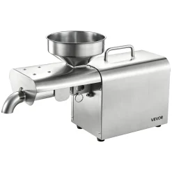 VEVOR Oil Press Machine, 8.27 LBS/H Capacity, 750W Oil Extractor Machine, Automatic Electric Oil Maker for Home Commercial Use, 122℉–572℉ Hot Pressing for Peanuts Sesames Soybeans Almonds