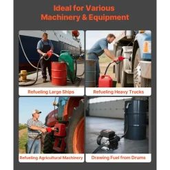 VEVOR Oil Transfer Pump 110V, 16 GPM 60 L/min, AC Electric Fuel Transfer Pump for Diesel Kerosene Biodiesel, 8 ft/2.4 m Max Suction Lift, 45 ft/13.7 m Max Lift, for Vehicles, Construction Sites, Farms