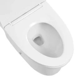 VEVOR One-Piece Toilet, Elongated Toilet Vortex Dual-Flush 1.0/1.28 GPF, Toilets for Bathroom with Comfortable Chair Seat, Standard Height, 12 inch Rough-In, White + Silver, Easy-Clean Skirted Design