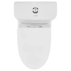 VEVOR One-Piece Toilet, Elongated Toilet Vortex Dual-Flush 1.0/1.28 GPF, Toilets for Bathroom with Comfortable Chair Seat, Standard Height, 12 inch Rough-In, White + Silver, Easy-Clean Skirted Design