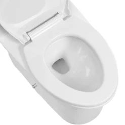 VEVOR One-Piece Toilet, Elongated Toilet Vortex Dual-Flush 1.0/1.28 GPF, Toilets for Bathroom with Comfortable Chair Seat, Standard Height, Easy-Clean Skirted Design, 12 inch Rough-In, White + Silver