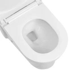 VEVOR One-Piece Toilet, Elongated Toilet Vortex Dual-Flush 1.1/1.6 GPF, Toilets for Bathroom with Comfortable Chair Seat, Standard Height, Easy-Clean Skirted Design, 12 inch Rough-In, White + Silver