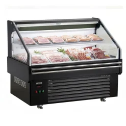 VEVOR Open Air Merchandiser, 4.6 cu. ft. Shelving Commercial Refrigerator, Grab and Go Fan Cooling Display Cooler, with LED Lighting, Night Curtain, Horizontal for Restaurants, Stores, Office