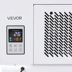 VEVOR Open Air Merchandiser, 3.1 cu. ft. Shelving Commercial Refrigerator, Grab and Go Fan Cooling Display Cooler, with LED Lighting, Night Curtain, Horizontal for Restaurants, Stores, Office