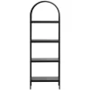VEVOR Open Bookshelf, 4-Tier, Arched Bookcase Storage Shelves with Metal Frame, Industrial Metal Book Organizer, Freestanding Display Rack Tall Shelving Unit, for Office, Bedroom, Living Room, Black
