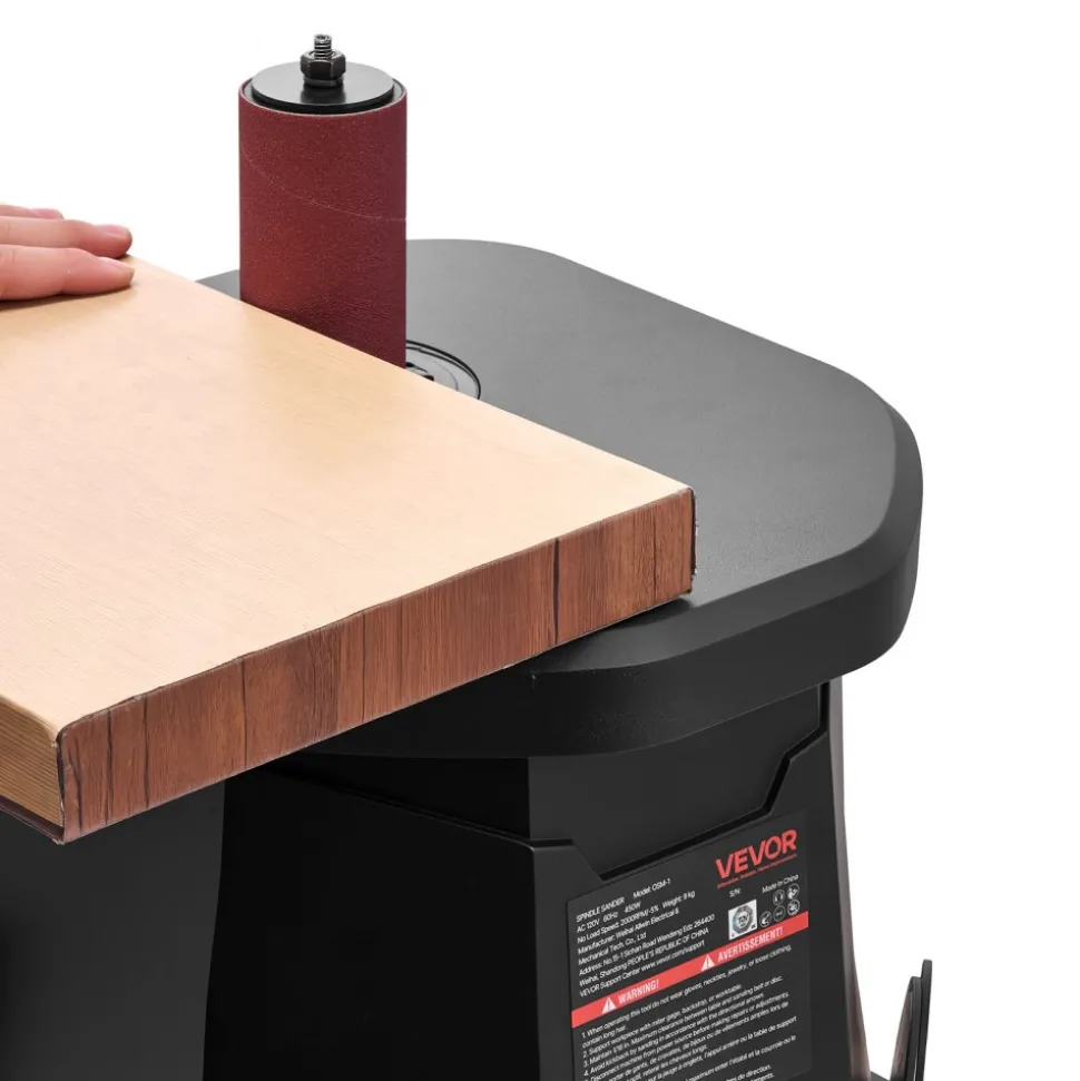 VEVOR Oscillating Spindle Sander, 2000RPM Benchtop Spindle Sander with 6 Sleeves (1/2"-3"), 0.59" Stroke & Dust Connection Port for Furniture Finishing, Crafts Sanding, DIY Woodworking