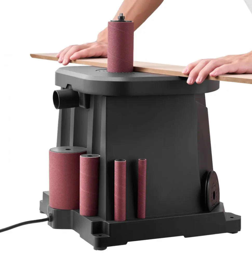 VEVOR Oscillating Spindle Sander, 2000RPM Benchtop Spindle Sander with 6 Sleeves (1/2"-3"), 0.59" Stroke & Dust Connection Port for Furniture Finishing, Crafts Sanding, DIY Woodworking