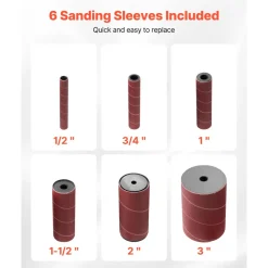 VEVOR Oscillating Spindle Sander, 2000RPM Benchtop Spindle Sander with 6 Sleeves (1/2