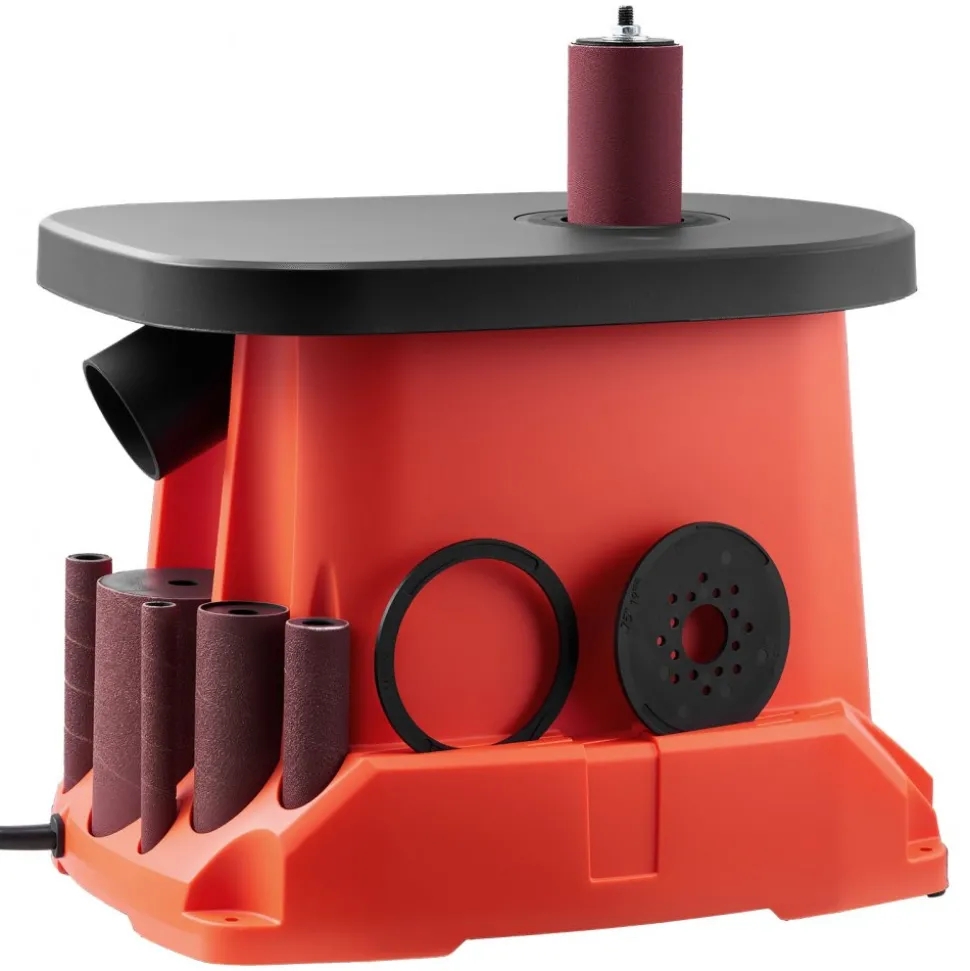 VEVOR Oscillating Spindle Sander, 2400RPM Benchtop Spindle Sander with 6 Sleeves (1/2"-3"), 5/8" Stroke, 15.6" x 11.6" Cast Iron Worktable for Furniture Finishing, Crafts Sanding, DIY Woodworking