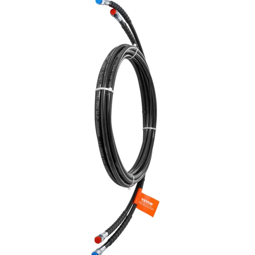 VEVOR Outboard Hose Kit, 20 ft Hydraulic Steering Hose, 2-Piece Leak-Proof TPEE Hydraulic Boat Hoses, Compatible with Marine Hydraulic Outboard Steering Boat System up to 300 HP