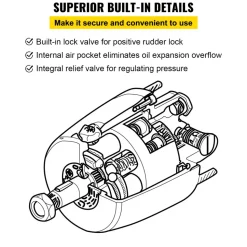 VEVOR Outboard Hydraulic Steering Pump Helm 300 HP Hydraulic Pump HH5271-3 for Cruisers Runabouts Boats