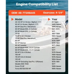 VEVOR Outboard Propeller, Upgrade OEM 15 Spline Tooth Aluminum Outboard Boat Propeller Fit Mercury Engines 40-140 HP, 4-1/4