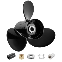 VEVOR Outboard Propeller, Upgrade OEM 15 Spline Tooth Aluminum Outboard Boat Propeller Fit Mercury/Mariner Engines 90-400 HP, 4-3/4