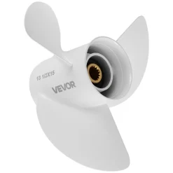 VEVOR Outboard Propeller, Upgrade OEM 15 Spline Tooth Aluminum Outboard Boat Propeller Fit Yamaha Engines 60-130 HP, 4-1/4
