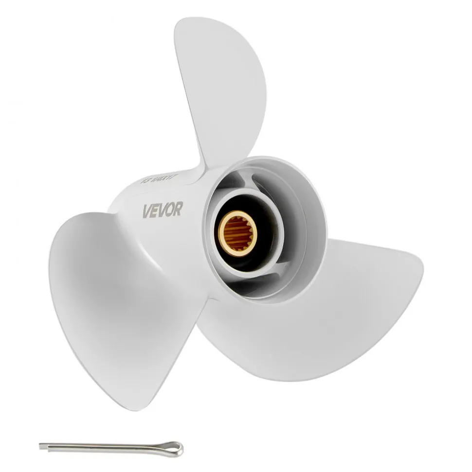 VEVOR Outboard Propeller, Upgrade OEM 15 Spline Tooth Aluminum Outboard Boat Propeller Fit Yamaha Engines 50-130 HP, 4-1/4" Gearcase, 3-Blade, RH (Right Hand Rotation), OEM Parts No. 6E5-45954-00-EL