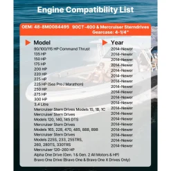 VEVOR Outboard Propeller, Upgrade OEM 15 Spline Tooth Aluminum Outboard Boat Propeller Fit Mercury/Mariner Engines 135-300 HP, 4-3/4