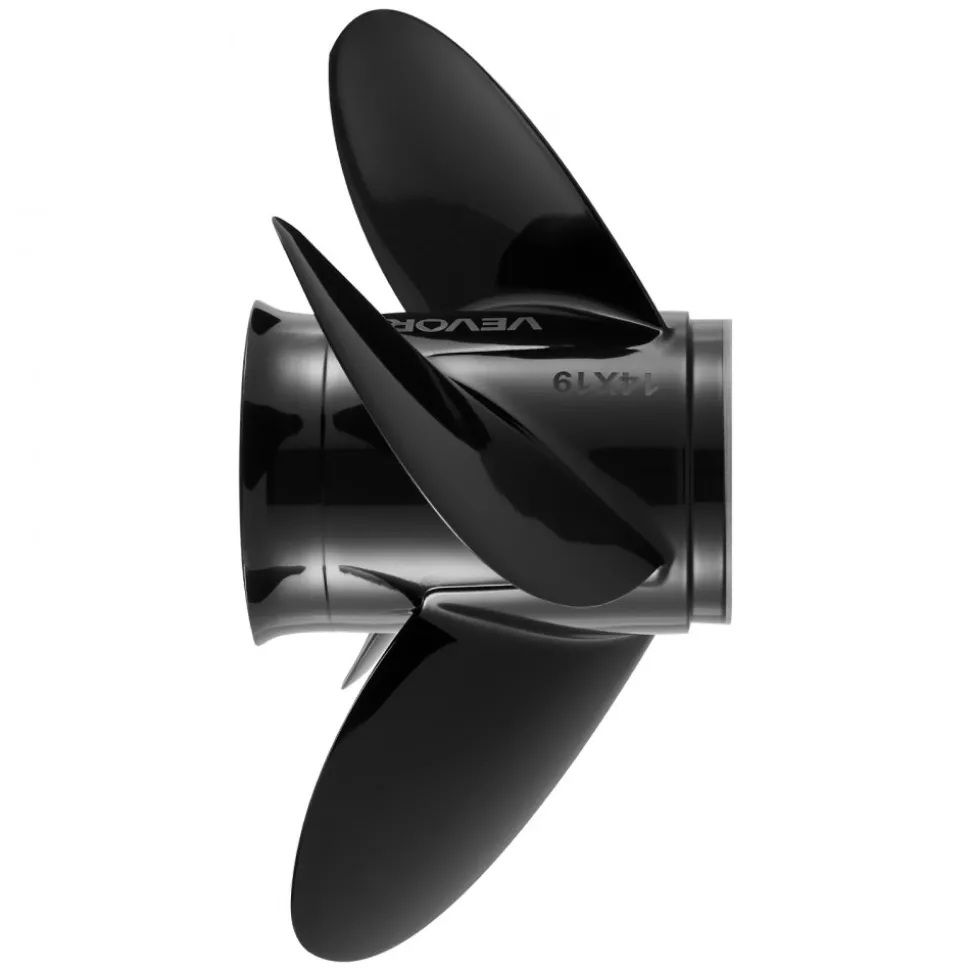 VEVOR Outboard Propeller, Upgrade OEM 15 Spline Tooth Aluminum Outboard Boat Propeller Fit Mercury/Mariner Engines 135-300 HP, 4-3/4" Gearcase, 4-Blade, RH (Right Hand Rotation), OEM No. 48-8M0084495