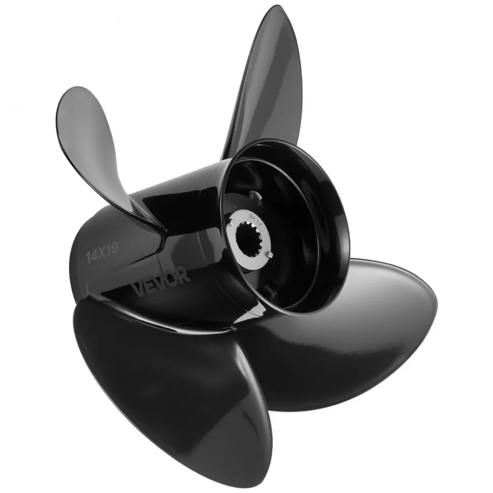 VEVOR Outboard Propeller, Upgrade OEM 15 Spline Tooth Aluminum Outboard Boat Propeller Fit Mercury/Mariner Engines 135-300 HP, 4-3/4" Gearcase, 4-Blade, RH (Right Hand Rotation), OEM No. 48-8M0084495