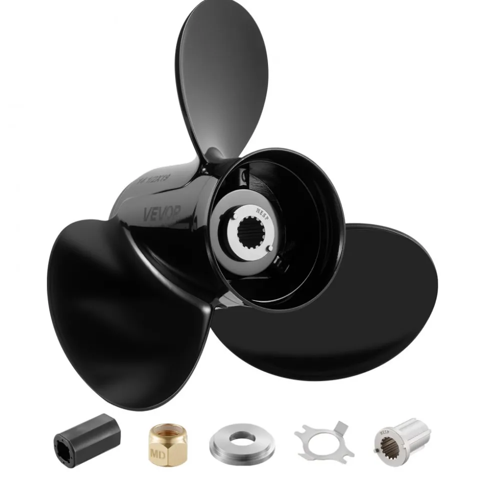 VEVOR Outboard Propeller, Upgrade OEM 15 Spline Tooth Aluminum Outboard Boat Propeller Fit Mercury/Mariner Engines 135-300 HP, 4-3/4" Gearcase, 3-Blade, RH (Right Hand Rotation), OEM No. 48-832830A45