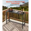 VEVOR Outdoor Bar Table, 47 x 15 in Patio Bar Table, Waterproof Top & Sturdy Metal Frame, Rectangle Counter Height Dining Tables, Outdoor Furniture for Balcony, Yard, Hot Tub, Poolside, Indoor